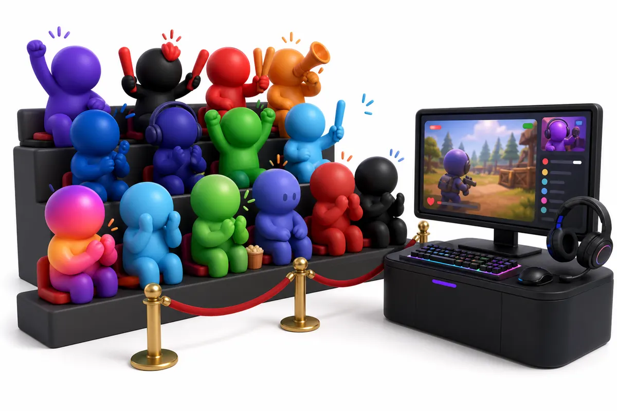 Ilustração: Espectadores na live da Twitch